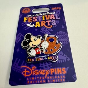 NWT. Disney pin Epcot festival of the arts pin featuring Mickey Mouse
